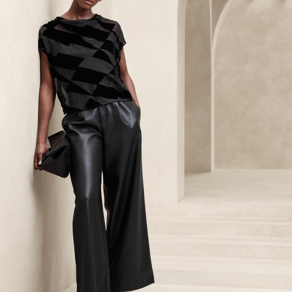 Banana Republic Factory Burnout
Velvet Blouse Black